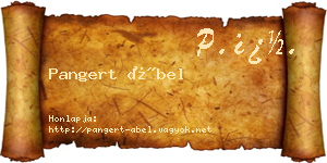 Pangert Ábel névjegykártya
